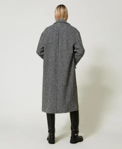 Cappotto In Misto Lana Gessato