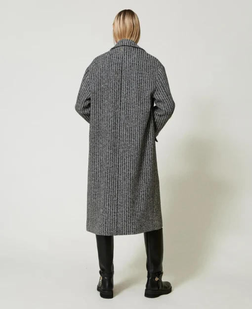 Cappotto In Misto Lana Gessato