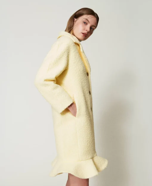 Cappotto In Panno Arricciato