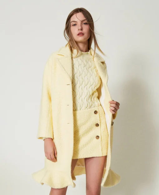 Cappotto In Panno Arricciato