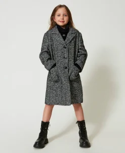 Cappotto In Panno Chevron