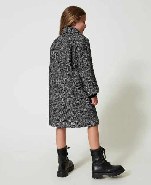 Cappotto In Panno Chevron