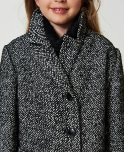 Cappotto In Panno Chevron