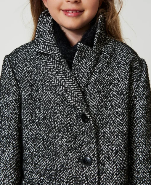 Cappotto In Panno Chevron