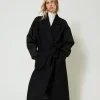 Cappotto In Panno Di Misto Lana