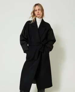 Cappotto In Panno Di Misto Lana