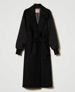 Cappotto In Panno Di Misto Lana