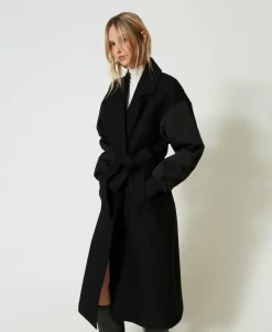 Cappotto In Panno Di Misto Lana