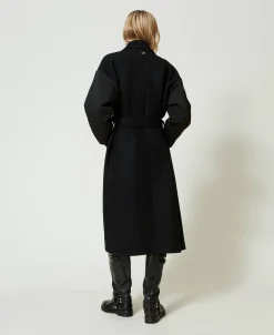 Cappotto In Panno Di Misto Lana