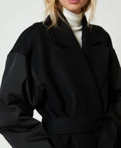 Cappotto In Panno Di Misto Lana