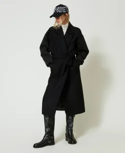 Cappotto In Panno Di Misto Lana
