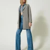 Cappotto In Panno Double Con Paillettes