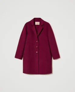 Cappotto In Panno Double Misto Lana