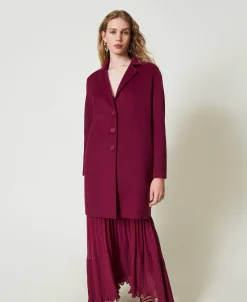 Cappotto In Panno Double Misto Lana