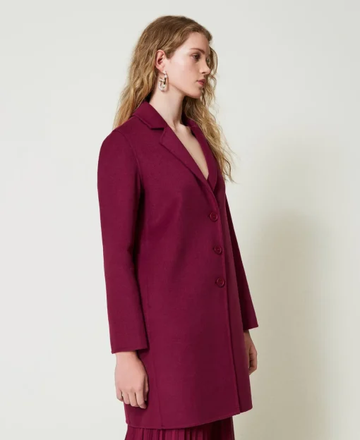 Cappotto In Panno Double Misto Lana