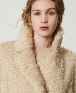 Cappotto Longuette In Faux Fur