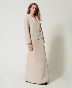 Cappotto Lungo Doppiopetto In Faux Fur