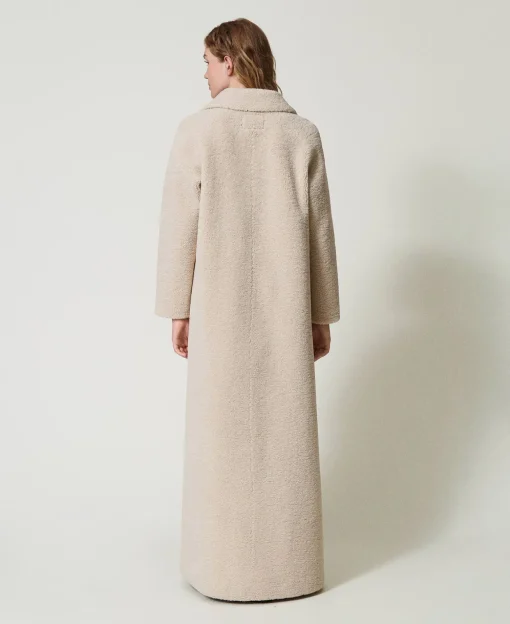 Cappotto Lungo Doppiopetto In Faux Fur