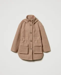 Cappotto Parka In Panno Arricciato