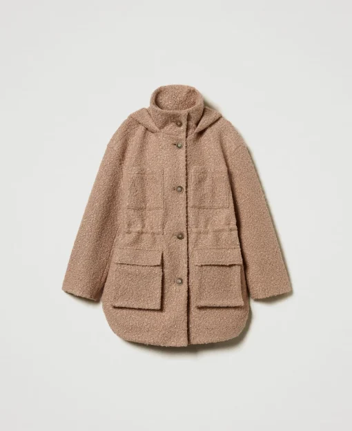 Cappotto Parka In Panno Arricciato