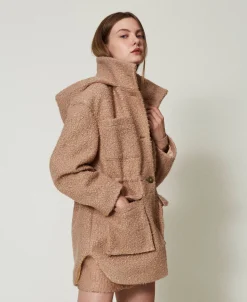 Cappotto Parka In Panno Arricciato