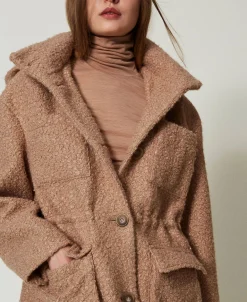 Cappotto Parka In Panno Arricciato