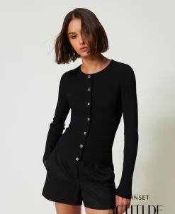 Cardigan A Costine Con Borchie