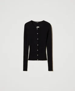 Cardigan A Costine Con Borchie