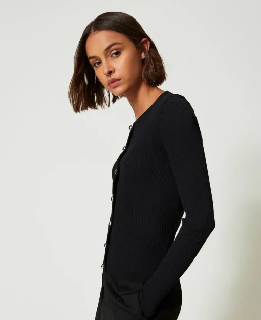 Cardigan A Costine Con Borchie