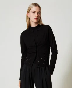 Cardigan Con Strass In Dégradé