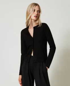 Cardigan Con Strass In Dégradé