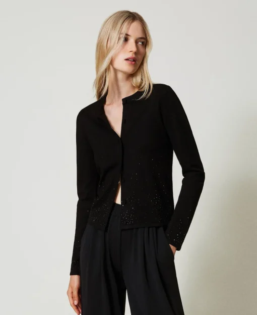 Cardigan Con Strass In Dégradé
