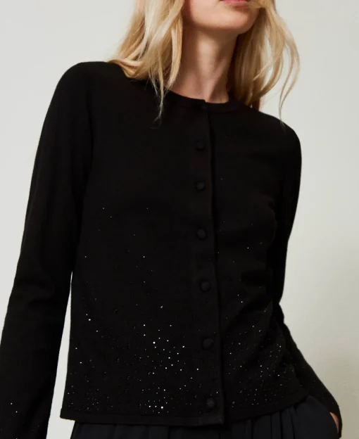 Cardigan Con Strass In Dégradé