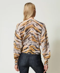 Cardigan Doppio Uso In Lana E Alpaca