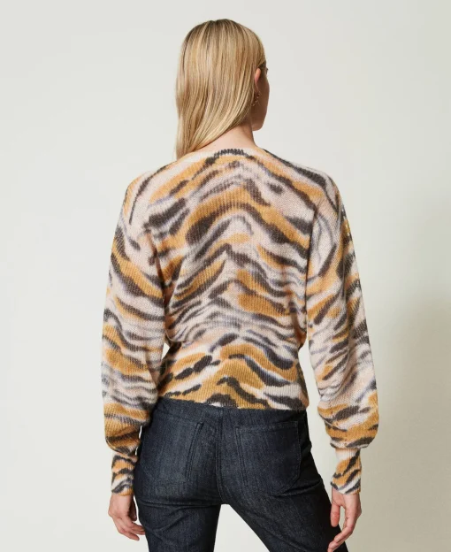 Cardigan Doppio Uso In Lana E Alpaca