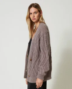 Cardigan Doppiopetto In Misto Mohair
