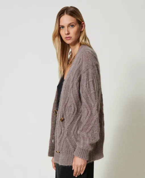 Cardigan Doppiopetto In Misto Mohair