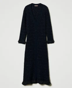 Cardigan Lungo Jacquard Check