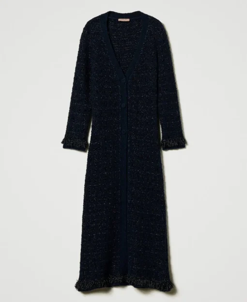 Cardigan Lungo Jacquard Check