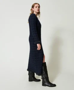 Cardigan Lungo Jacquard Check