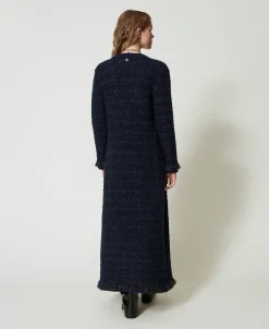 Cardigan Lungo Jacquard Check