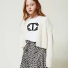 Cardigan Regular Con Balze In Tulle