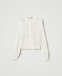 Cardigan Traforato Con Paillettes
