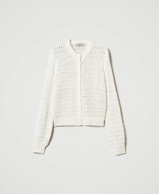 Cardigan Traforato Con Paillettes