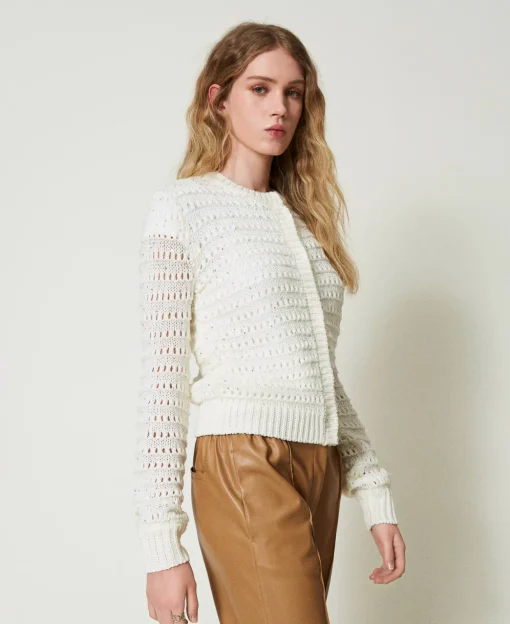 Cardigan Traforato Con Paillettes