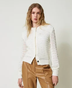 Cardigan Traforato Con Paillettes