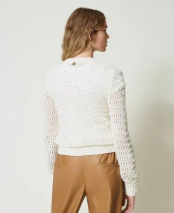Cardigan Traforato Con Paillettes