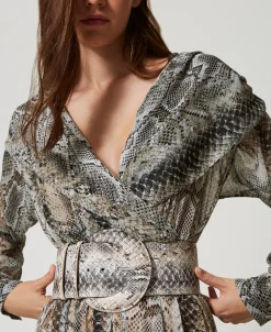 Cintura A Vita Alta Con Stampa Snake