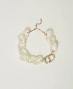 Collana Con Catena Di Perle E Oval T