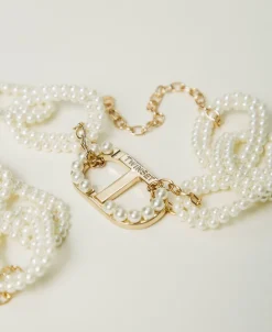 Collana Con Catena Di Perle E Oval T
